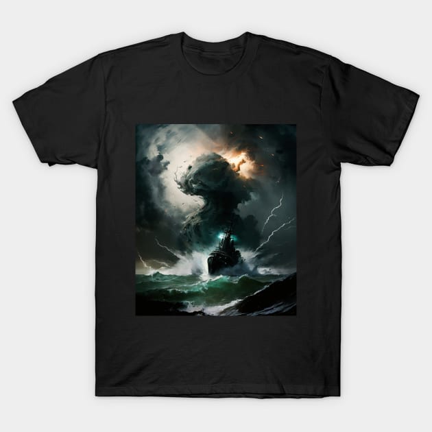 sky boat dark horror T-Shirt by PicRidez